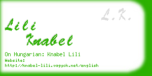 lili knabel business card